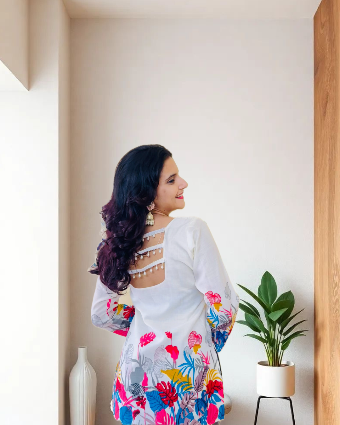 White Tropical Print