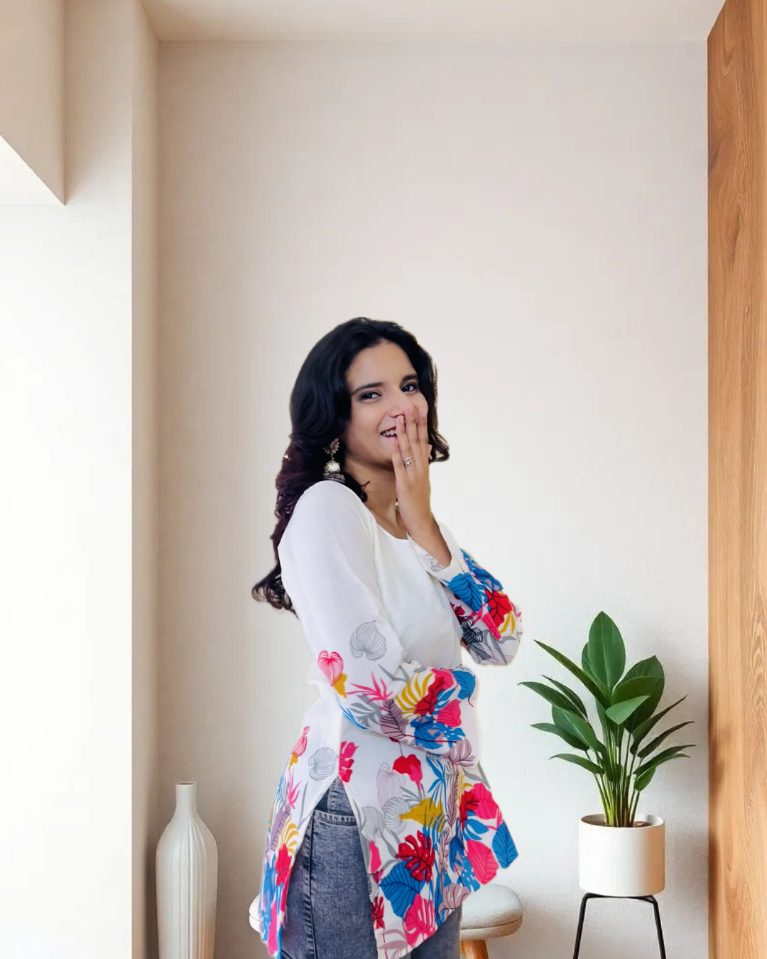 White Tropical Print