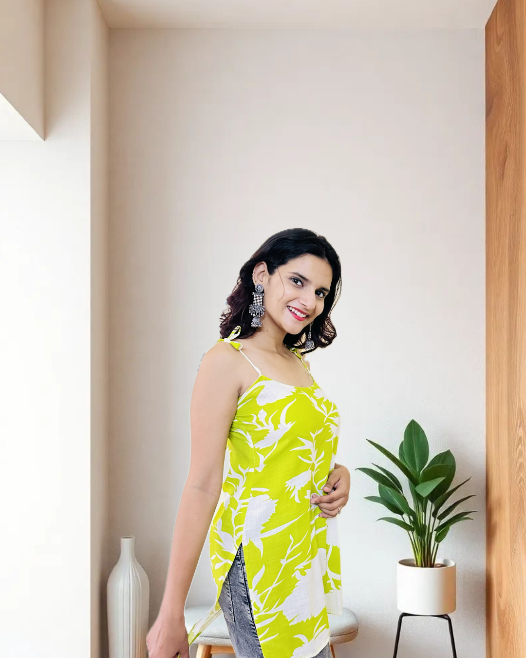 Lime Green Tie Sleeveless