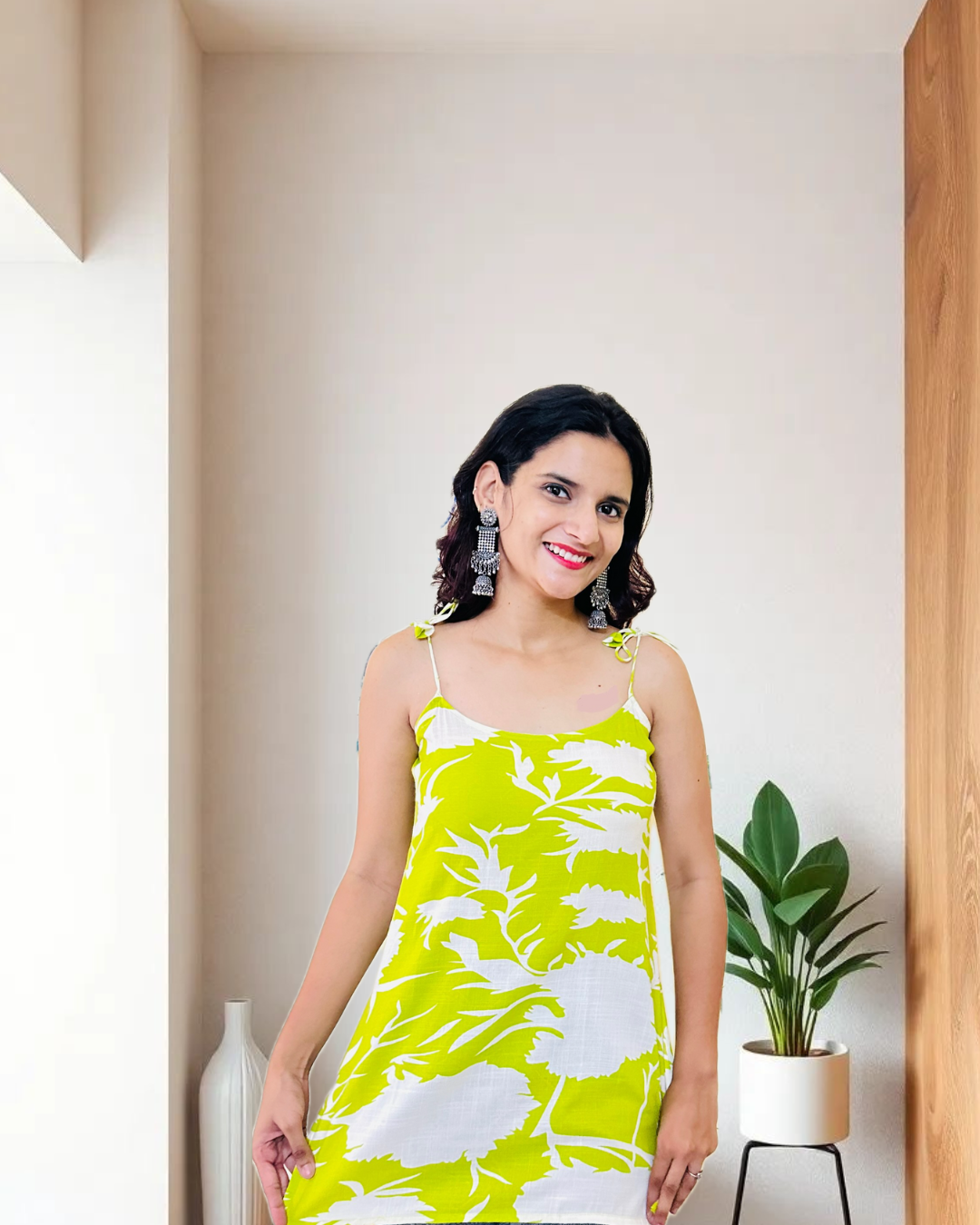 Lime Green Tie Sleeveless