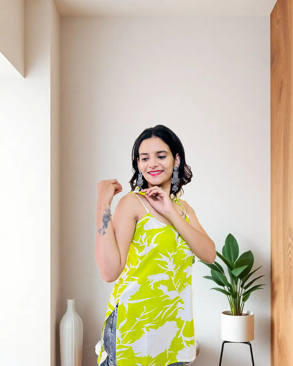 Lime Green Tie Sleeveless
