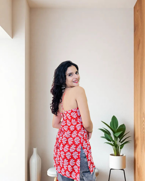 Red V-Neck